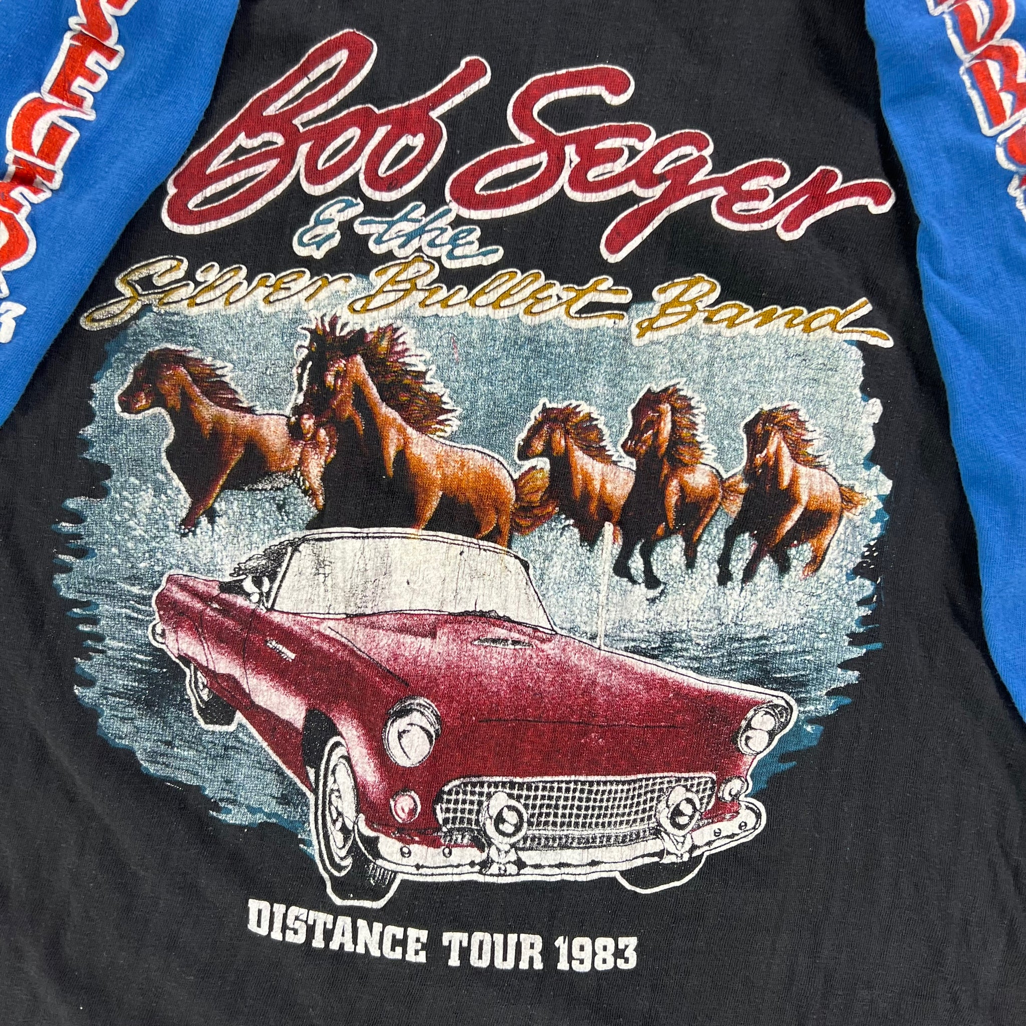 Vintage 1983 Bob Seger & the silver bullet band distance tour raglan band  tee (M/L)