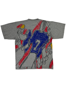 Vintage 90s Nike Football mini swoosh logo back all over print tee (M/L)