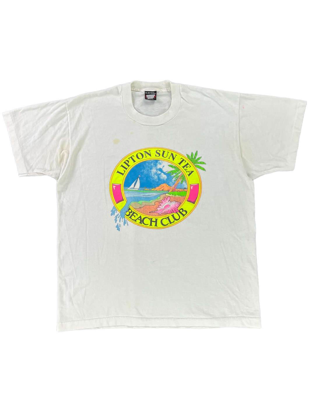 Vintage 90s Lipton sun tea beach club graphic tee (L/XL)