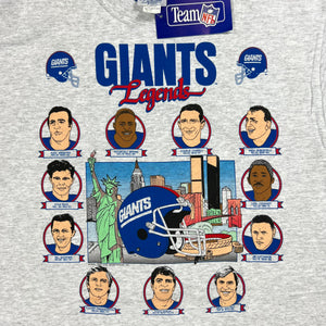 Vintage 90s Team NFL New York NY giants legends Statue of Liberty tee (L) DS NWT