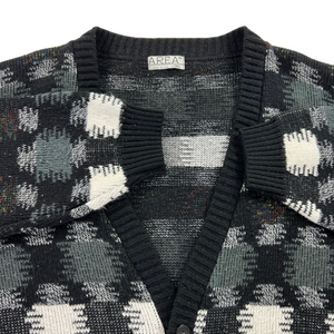 Vintage 90s AREA by TAG geometric acrylic cardigan sweater (XL)