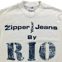 Load image into Gallery viewer, Vintage 80s Zipper your jeans by RIO denim promo tee (L)