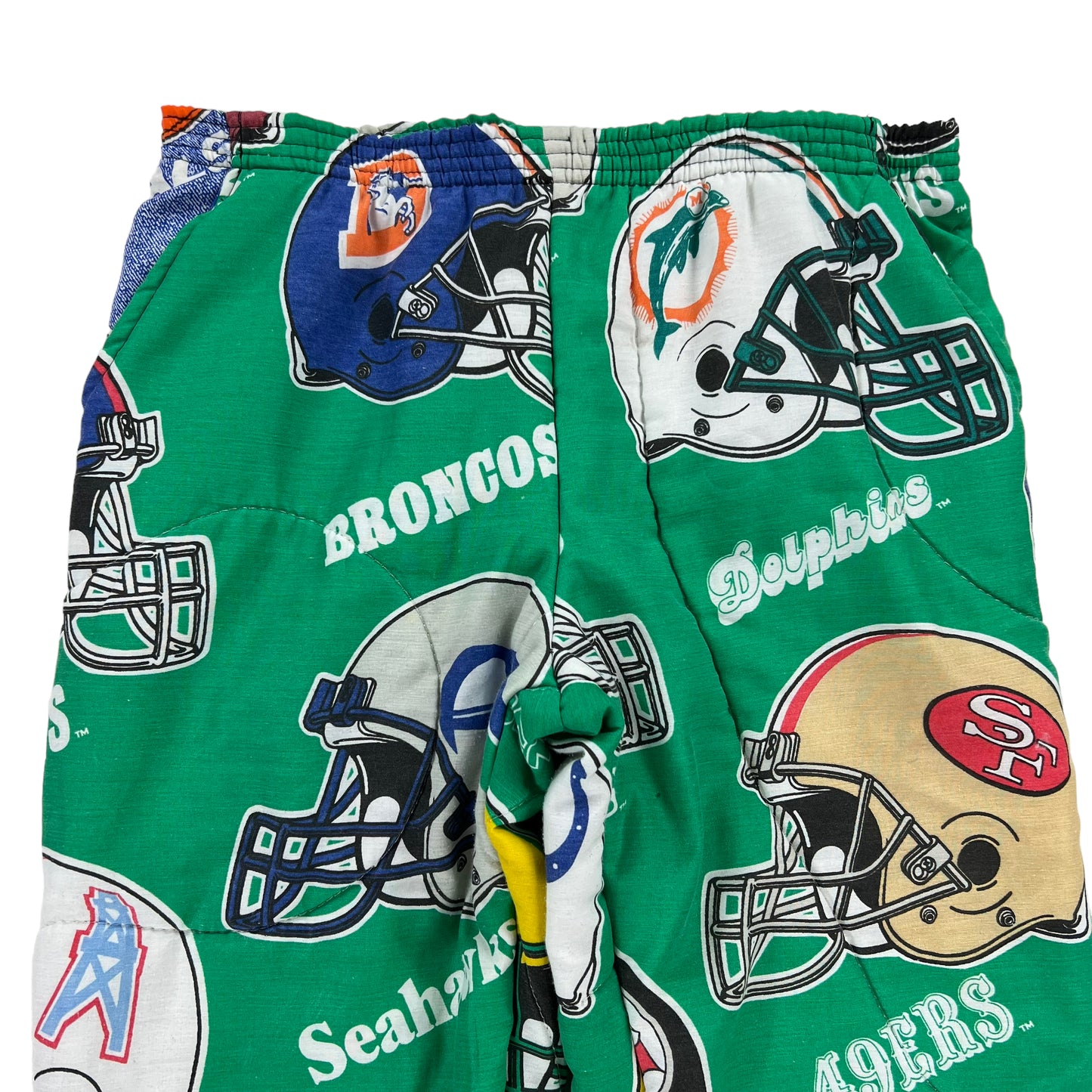 Vintage 1993 Upcycled NFL all over print football pants (L)