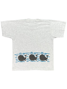Vintage 90s Prudhoe Bay Alaska whales wrap round print YOUTH tee (YM)