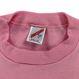 Vintage 80s New Wrinkles at Saratoga pug dog pink pastel tee (S)