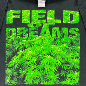 Vintage 90s Field of Dreams weed marijuana plant big print faded tee (L)