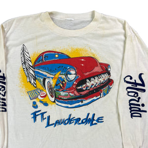 Vintage 80s automobile car Ft. Lauderdale Florida long sleeve tee (L)