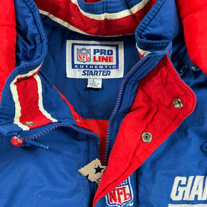 Vintage 90s Starter New York Giants hoodie puffer jacket (L/XL)