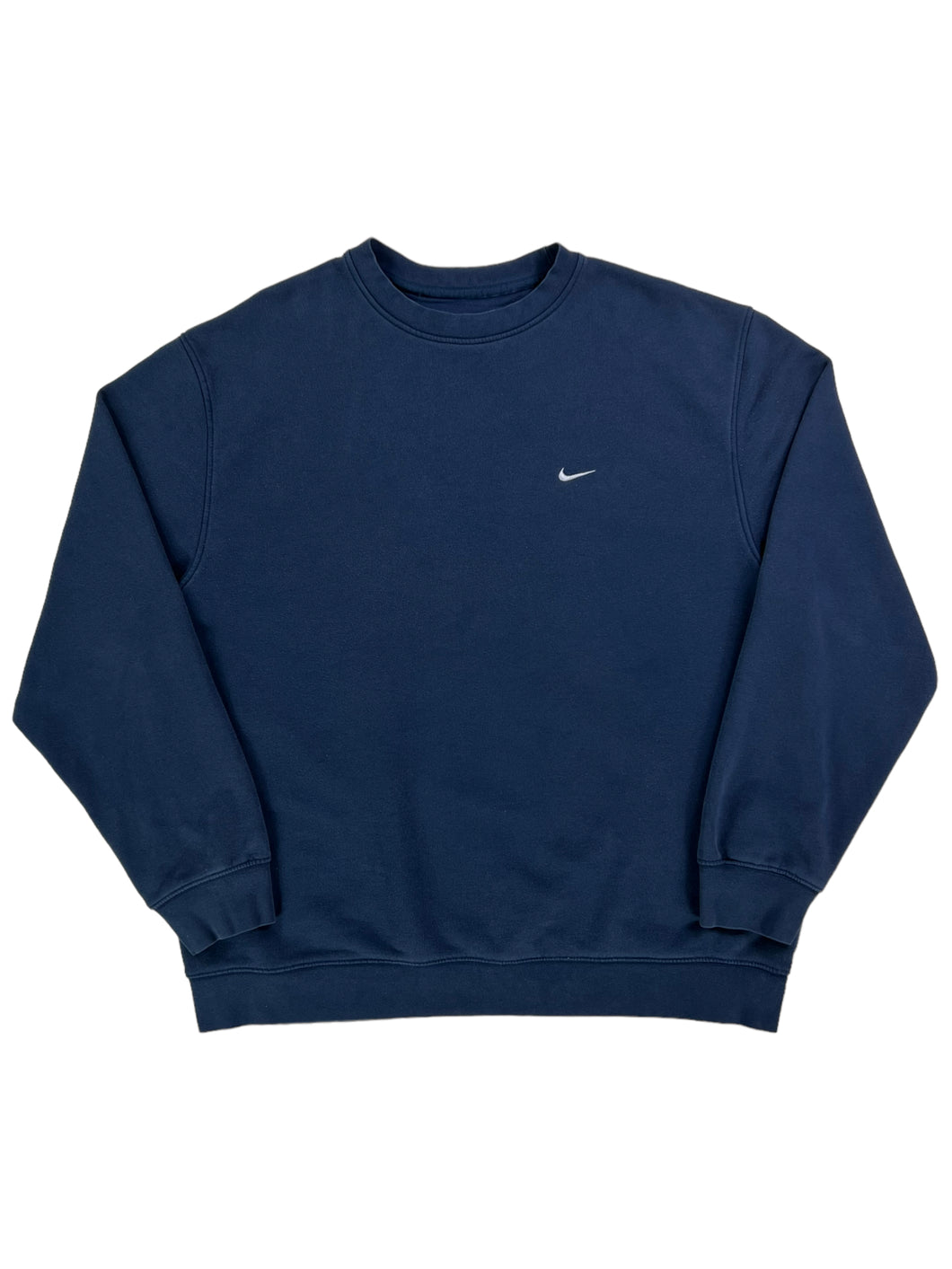 Vintage 2000s Nike mini swoosh navy crewneck (XL)