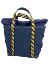 Load image into Gallery viewer, Vintage 90s L.L. Bean boat &amp; tote navy yellow USA made tote bag