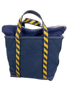 Vintage 90s L.L. Bean boat & tote navy yellow USA made tote bag