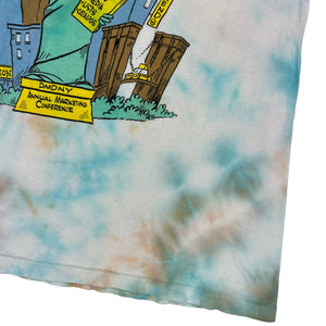 Vintage 90s New York City tech tie dye tee (L)