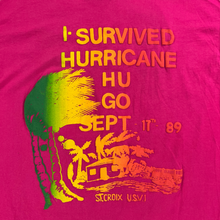 Load image into Gallery viewer, Vintage 1989 Hanes I Survived Hurricane Hugo St. Croix USVI tee (XL)