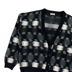 Vintage 90s AREA by TAG geometric acrylic cardigan sweater (XL)