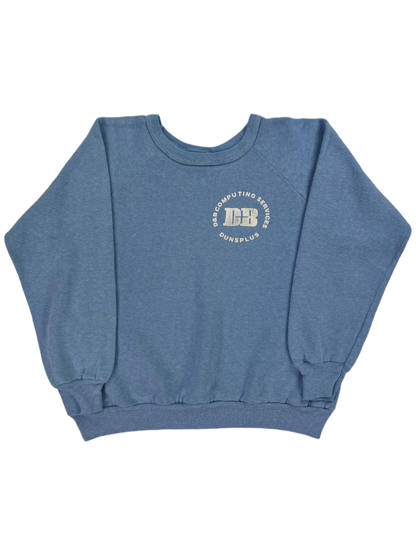 Vintage 80s Plymouth D&B Computing Services faded blue crewneck (S/M)