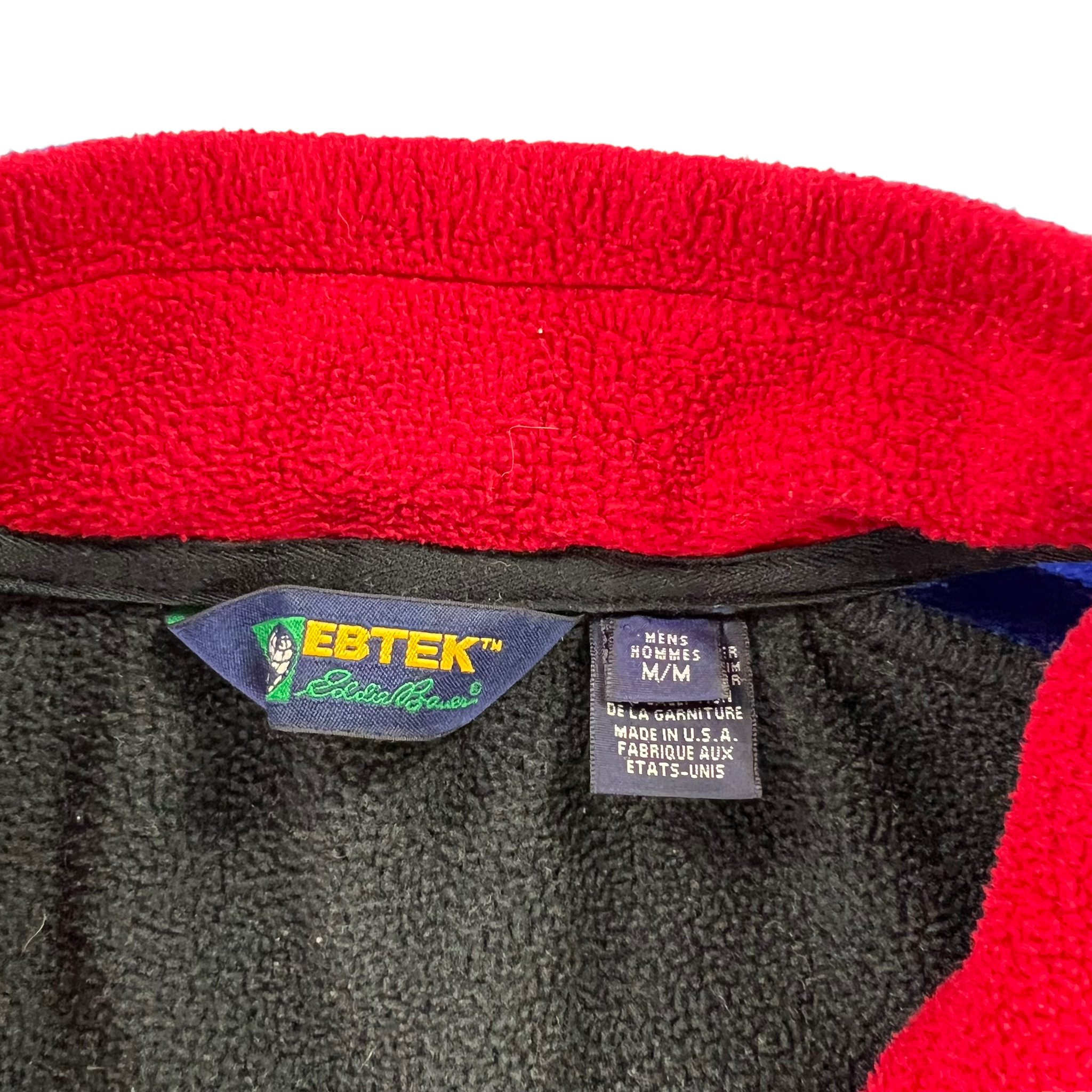 Vintage 90s Eddie Bauer Ebtek 1/4 zip color block fleece (M) – The