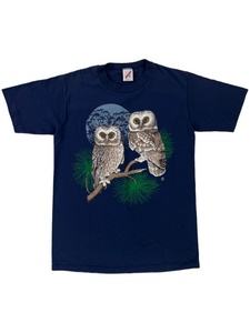 Vintage 1988 Jerzees owl owls animal print graphic tee (M)