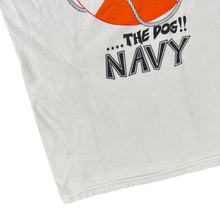 Load image into Gallery viewer, Vintage 2000s Beware the dog NAVY graphic tee (M)