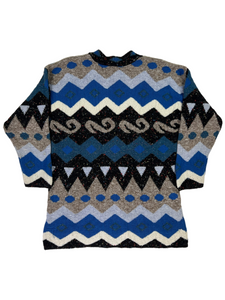 Vintage 90s KEREN geometric women’s sweater (L)