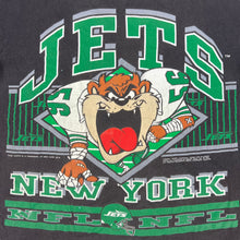 Load image into Gallery viewer, Vintage 1992 Changes New York Jets Taz Tasmanian Devil chopped neck tee (XL)