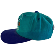 Load image into Gallery viewer, Vintage 90s Charlotte Hornets AJD wool faded two tone back spell out wool SnapBack