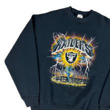 Load image into Gallery viewer, Vintage 1993 Oakland Raiders Riding The Storm lightning NFL crewneck (XL)