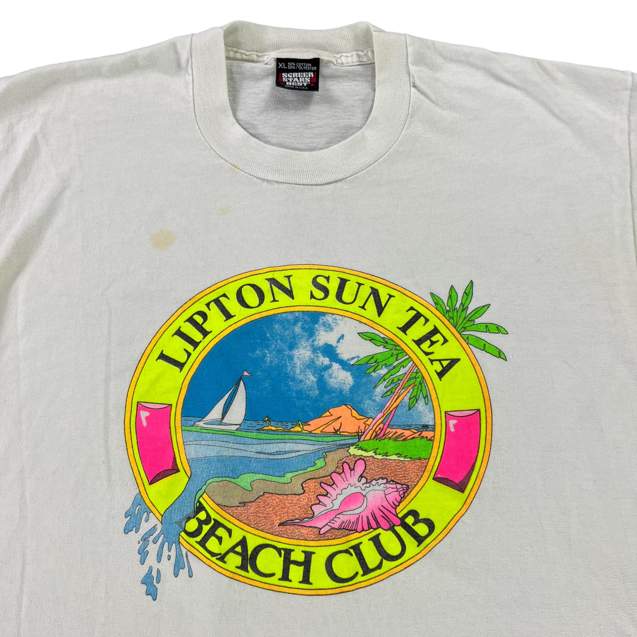 Vintage 90s Lipton sun tea beach club graphic tee (L/XL) – The