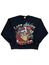 Load image into Gallery viewer, Vintage 1997 Looney Tunes Taz Tasmanian Devil last minute shopper Christmas crewneck (XL)
