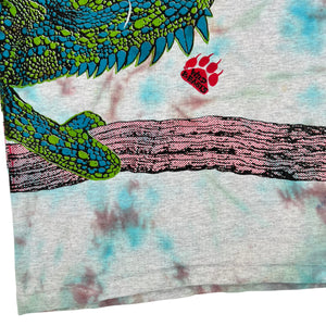 Vintage 90s Lizard wrap around print tie dye youth tee (L)
