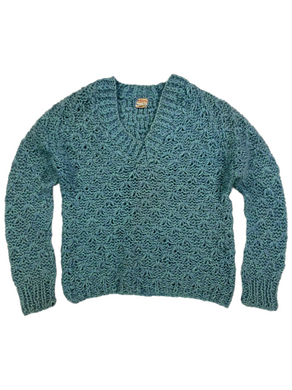 Vintage 80s/90s hand woven blue Dianne L. Mason women’s sweater (M)