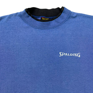 Vintage 90s Spaulding double collar faded blue tee (L)