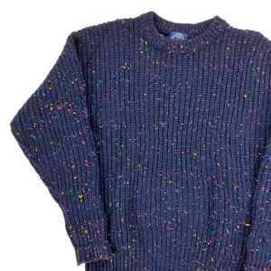 Vintage 2000s Gap 100% wool multicolor navy sweater (S)