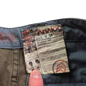 Vintage 2000s Analog cargo pocket olive green shorts w/ stash pocket (32)