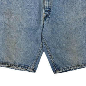 Vintage 90s Levi’s 550 orange tabs denim jean shorts (33)