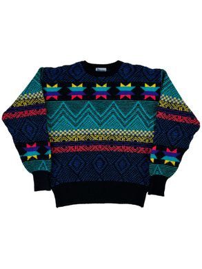 Vintage 90s Meister geometric wool blend women’s sweater (M)