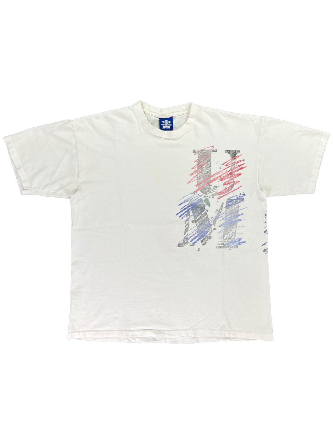Vintage 90s umbro wrap around all over print tee (XL)