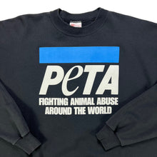 Load image into Gallery viewer, Vintage 90s PeTA fighting animal abuse around the world crewneck (XL)