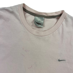 Vintage 2000s Nike mini swoosh light pink tee (XXL)