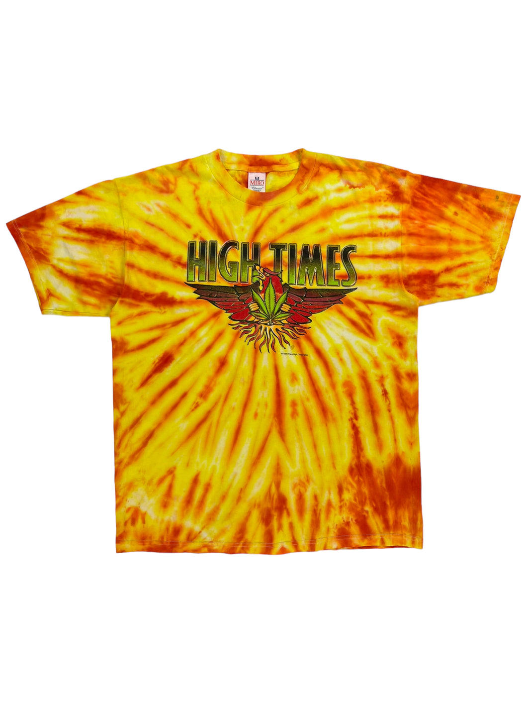 Vintage 1999 High Times Magazine tie dye marijuana leaf tee (XL)