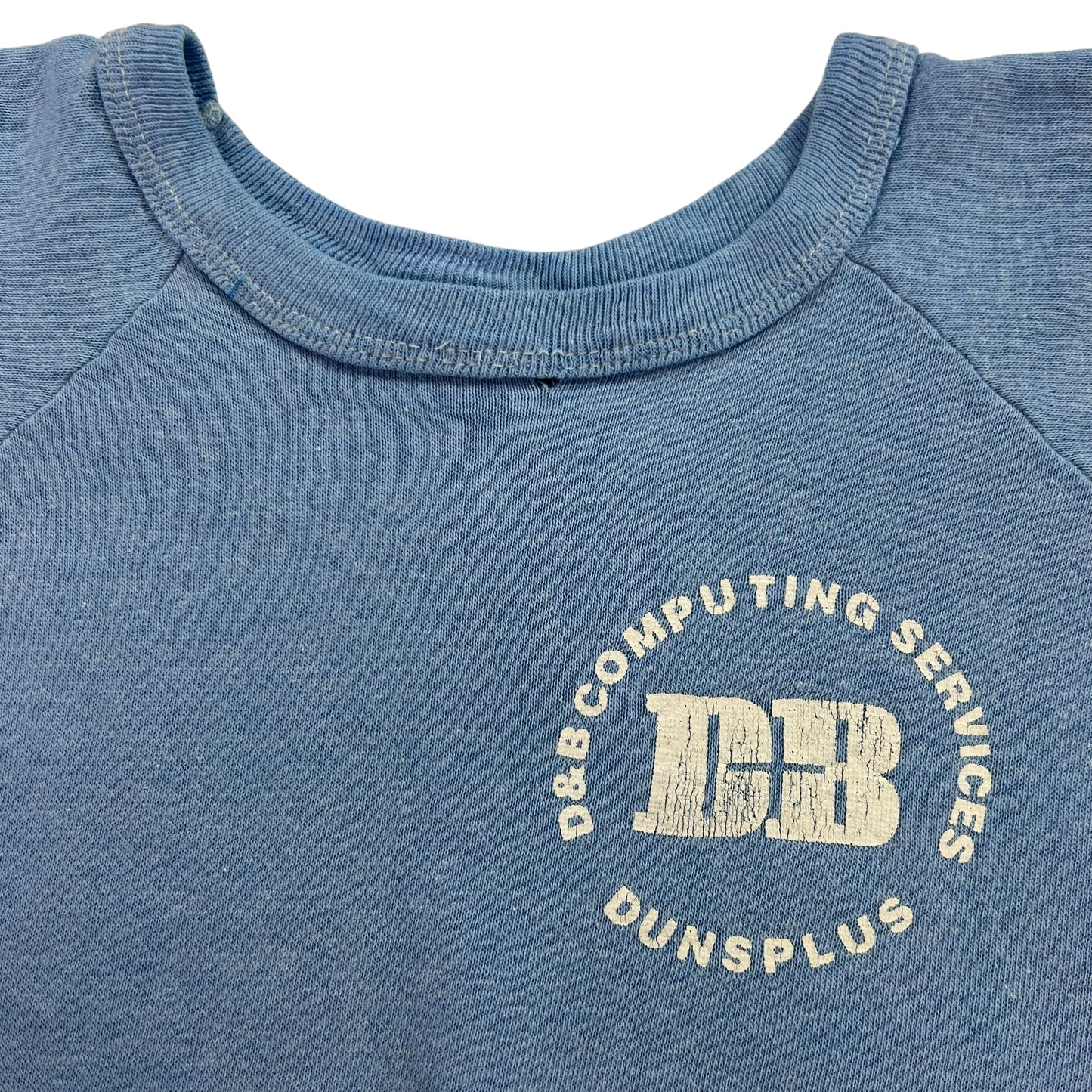 Vintage 80s Plymouth D&B Computing Services faded blue crewneck (S/M)