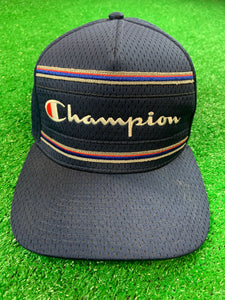 Champion script logo mesh fitted flat cap (L/XL)
