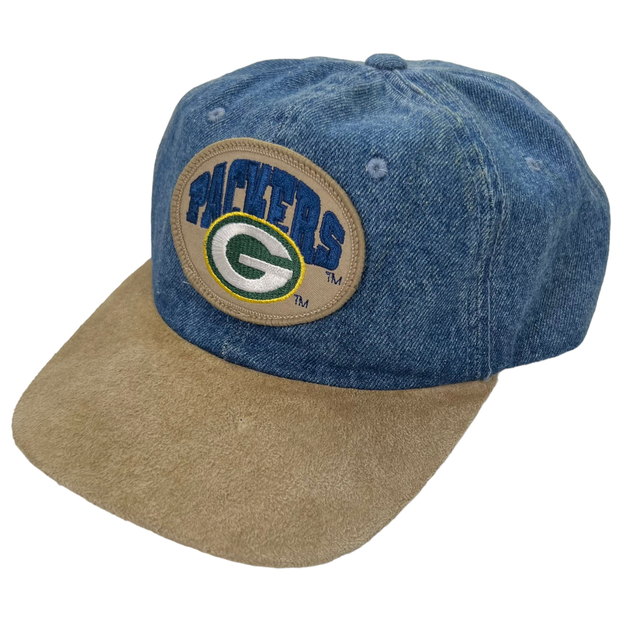 Vintage 90s Nutmeg Mills American Needle Green Bay Packers denim