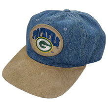 Load image into Gallery viewer, Vintage 90s Nutmeg Mills American Needle Green Bay Packers denim style StrapBack hat