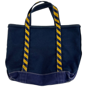 Vintage 90s L.L. Bean boat & tote navy yellow USA made tote bag
