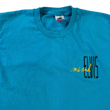 Load image into Gallery viewer, Vintage 90s me and ELVIS aqua single stitch tee (L)