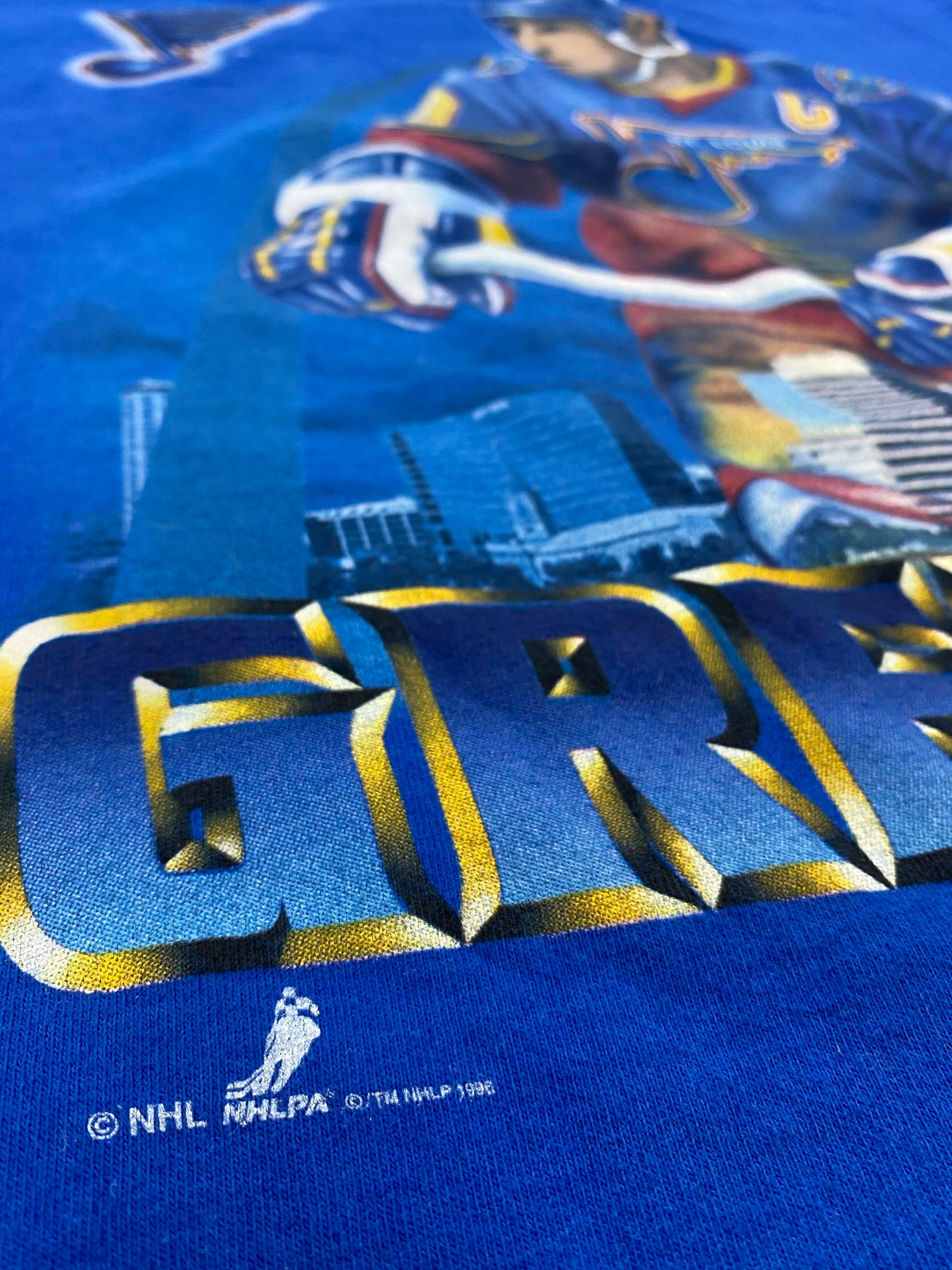Vintage NHL (Pro Player) - St. Louis Blues Gretzky MVP T-Shirt 1996 Medium