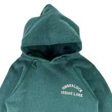 Load image into Gallery viewer, Vintage 80s Champion Timberlock Indian Lake faded green YOUTH hoodie (YL)