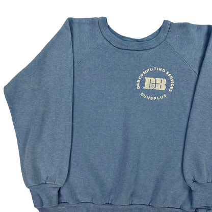 Vintage 80s Plymouth D&B Computing Services faded blue crewneck (S/M)