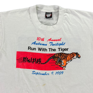 Vintage 1989 Screen Stars Exxon Run with the Tiger tee (L)