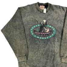 Load image into Gallery viewer, Vintage 90s Outdoor America Moose acid wash crewneck (XL) DS NWT